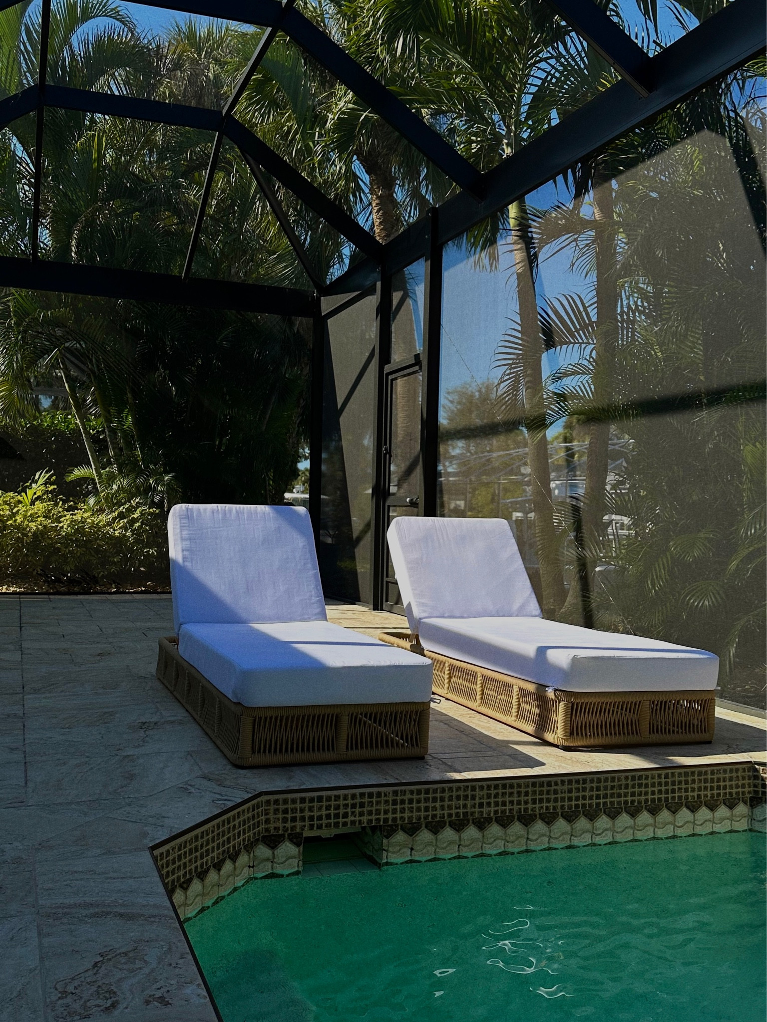 Newest addition to our Florida home. 🥰 The cushions on these lounge chairs are so thick and SO comfy! They add such a resort vibe to my pool area. This color is currently out of stock but it will be back in stock soon so keep checking back. They have a couple other color options as well. 

Chaise lounge chair, lounge chair, outdoor chaise, outdoor furniture, patio furniture, patio aesthetic, Joss and Main, modern style home, pool aesthetic, backyard aesthetic, backyard inspo

#LTKswim #LTKhome #LTKunder50