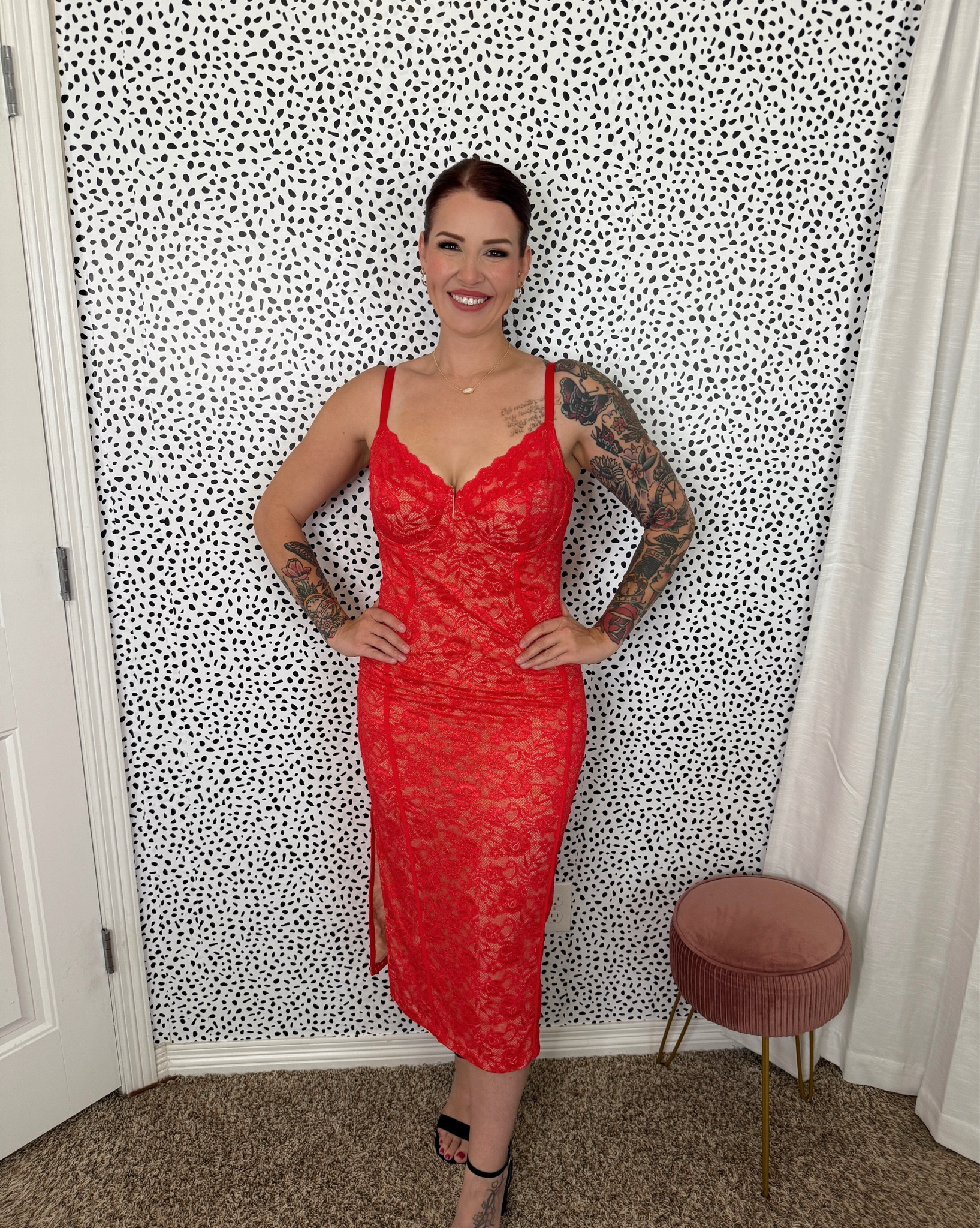 This red lace popilush dress needs a MOMENT 😍🫶🏼 not only is it stunning, the perfect mix between modest and sexy— but I appreciate the built in shapewear… and you don’t even need to wear a bra with it.

I’m wearing a large (I’m 5’7”, 162 lbs)

#LTKMidsize #LTKSeasonal #LTKParties
