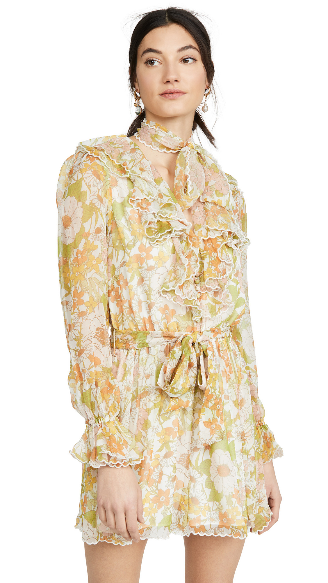 Zimmermann Super Eight Scalloped Romper | Shopbop