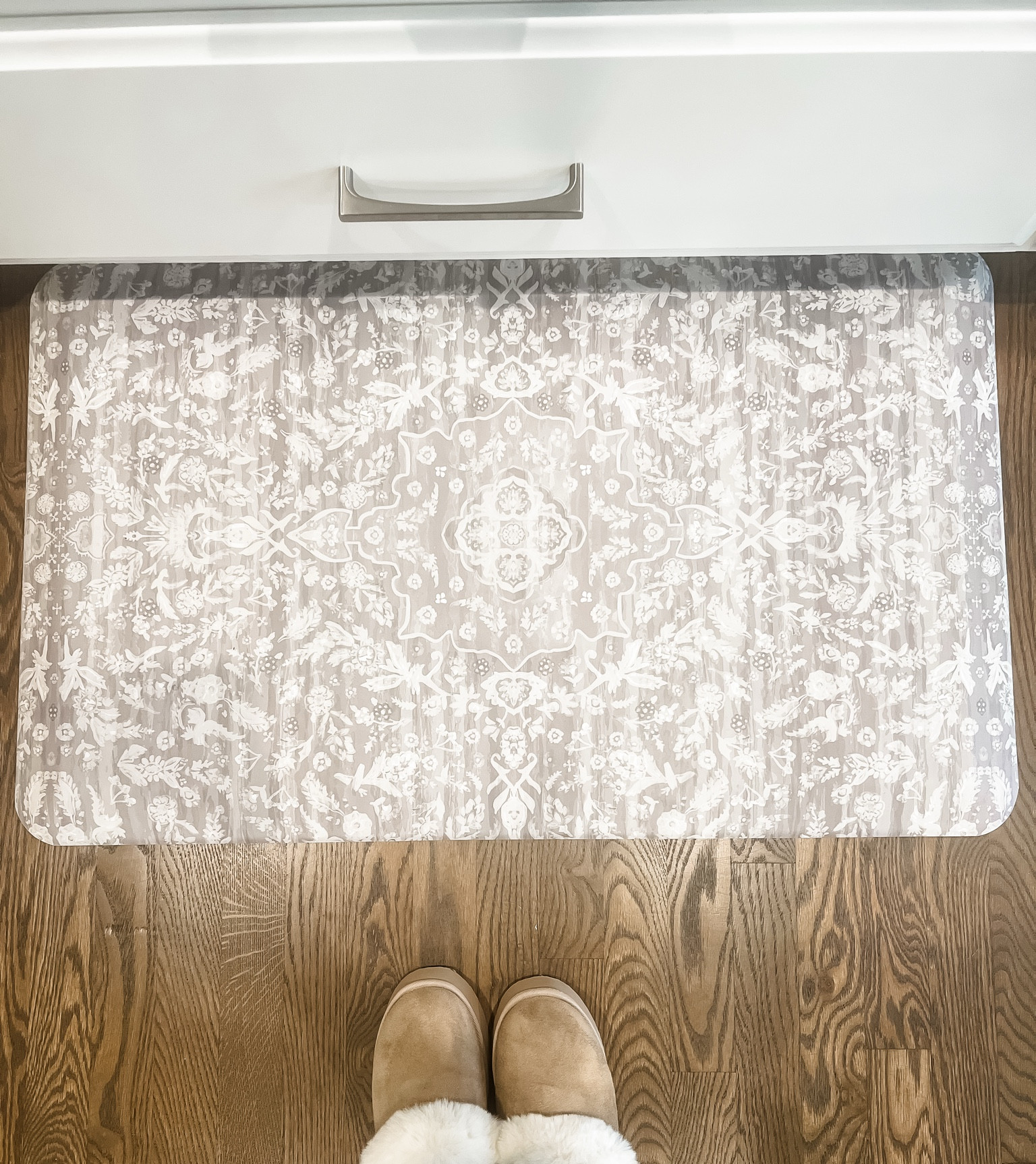 These standing mats are wearing so well in my kitchen! I’ve had them for 3 months and they’re so easy to wipe down and clean and they look beautiful! They’re also soft and cushioned to stand on! 

#LTKHome