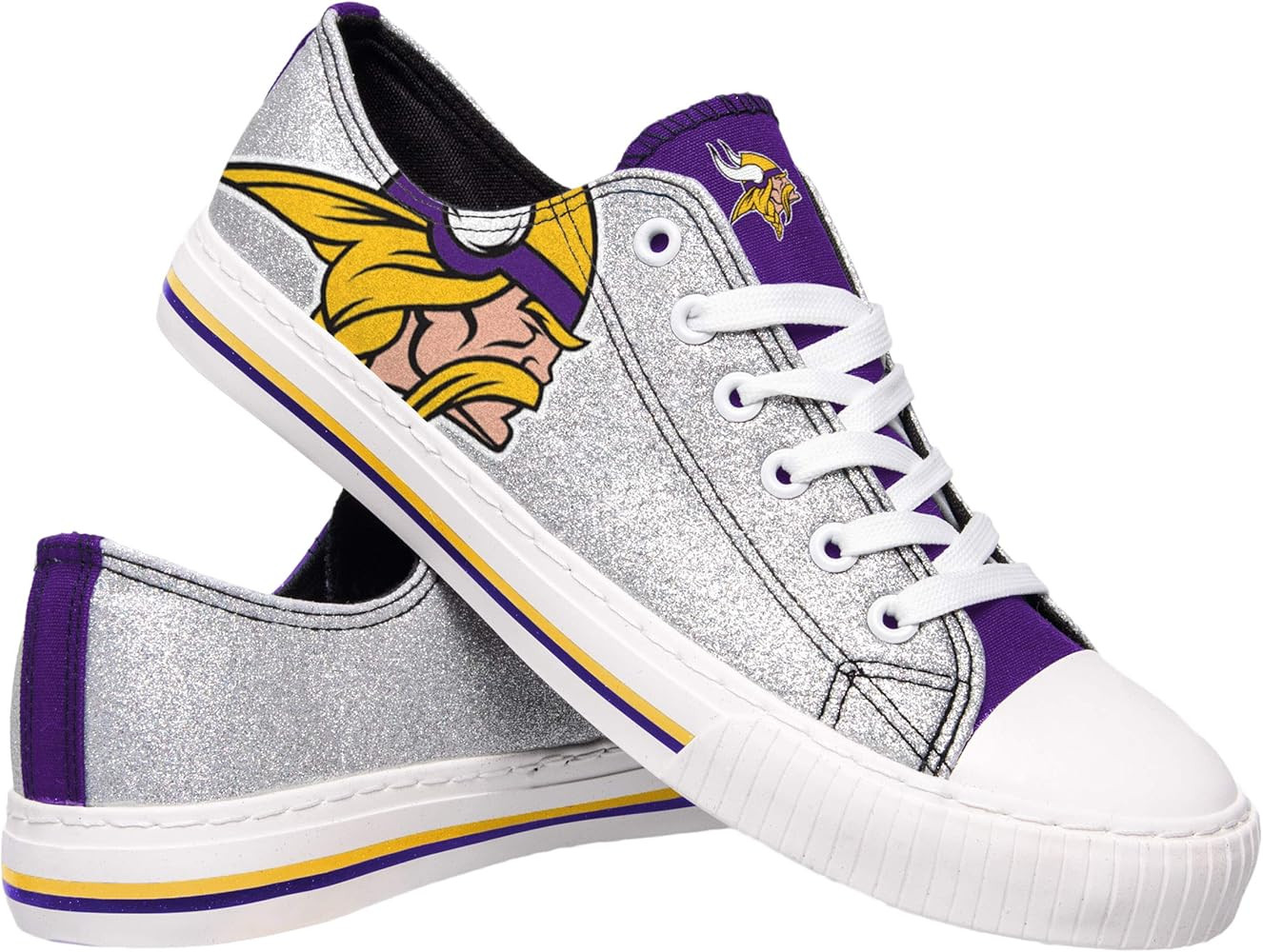 FOCO Women's NFL Team Logo Ladies Fashion Low Top Canvas Sneakers Shoes | Amazon (US)