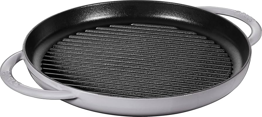 Staub 40511-782 Pure Grill, Round, Gray, 11.8 inches (30 cm), Grill Pan, Two Hands, Casting, Enam... | Amazon (US)