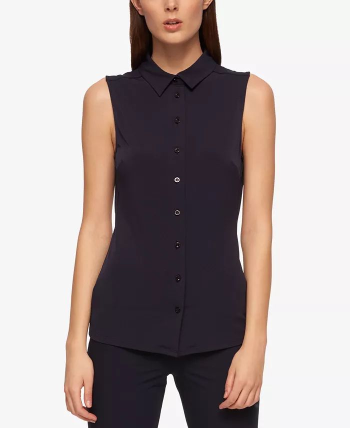 Women's Sleeveless Button-Up Blouse | Macy's