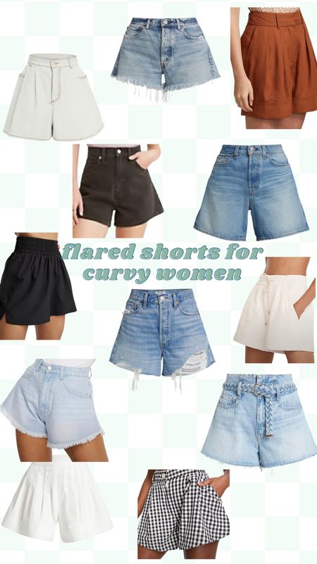 Flared shorts or wide leg shorts are so much more flattering for curvy women with thicker thighs! 

#LTKcurves #LTKFind #LTKSeasonal