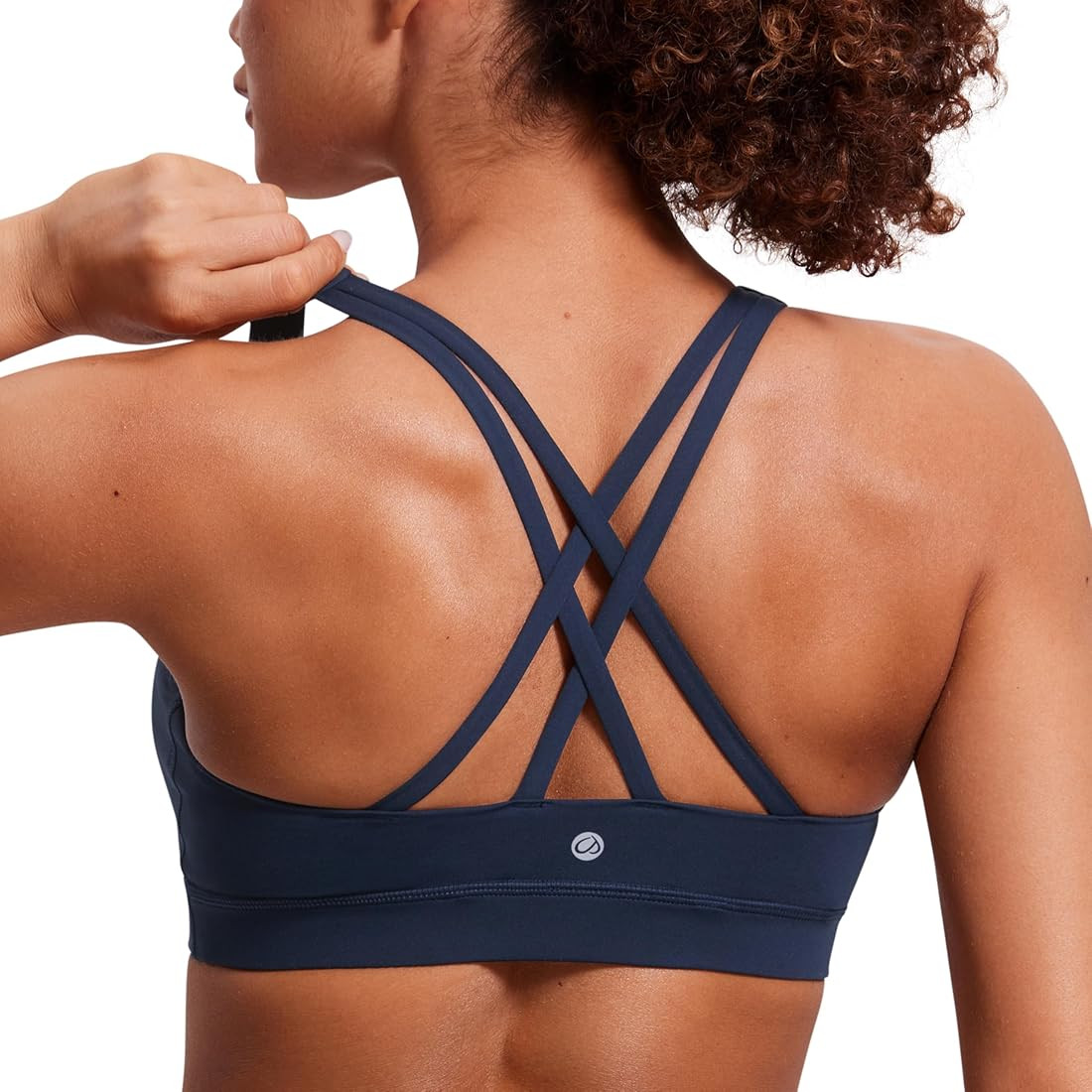 CRZ YOGA Women's Strappy Sports Bras Fitness Workout Padded Yoga Bra Criss Cross Back | Amazon (US)