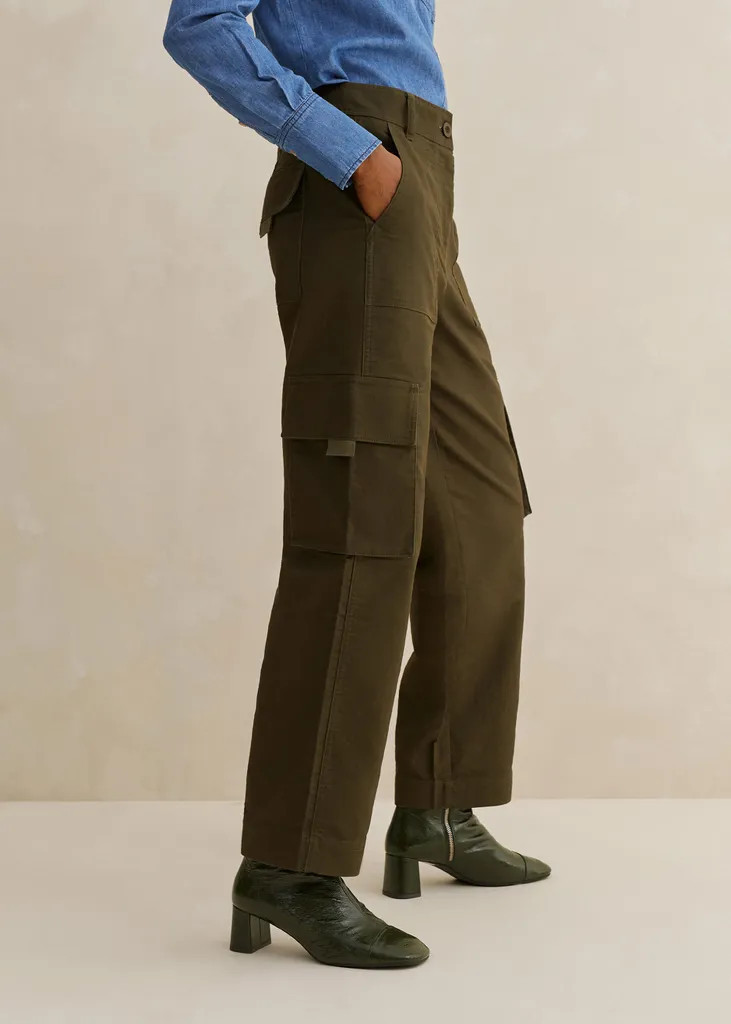 Smart Cotton Low-Rise Cargo Trouser | ME+EM Global (Excluding US)