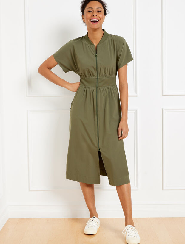 Lightweight Woven Stretch Utility Dress | Talbots