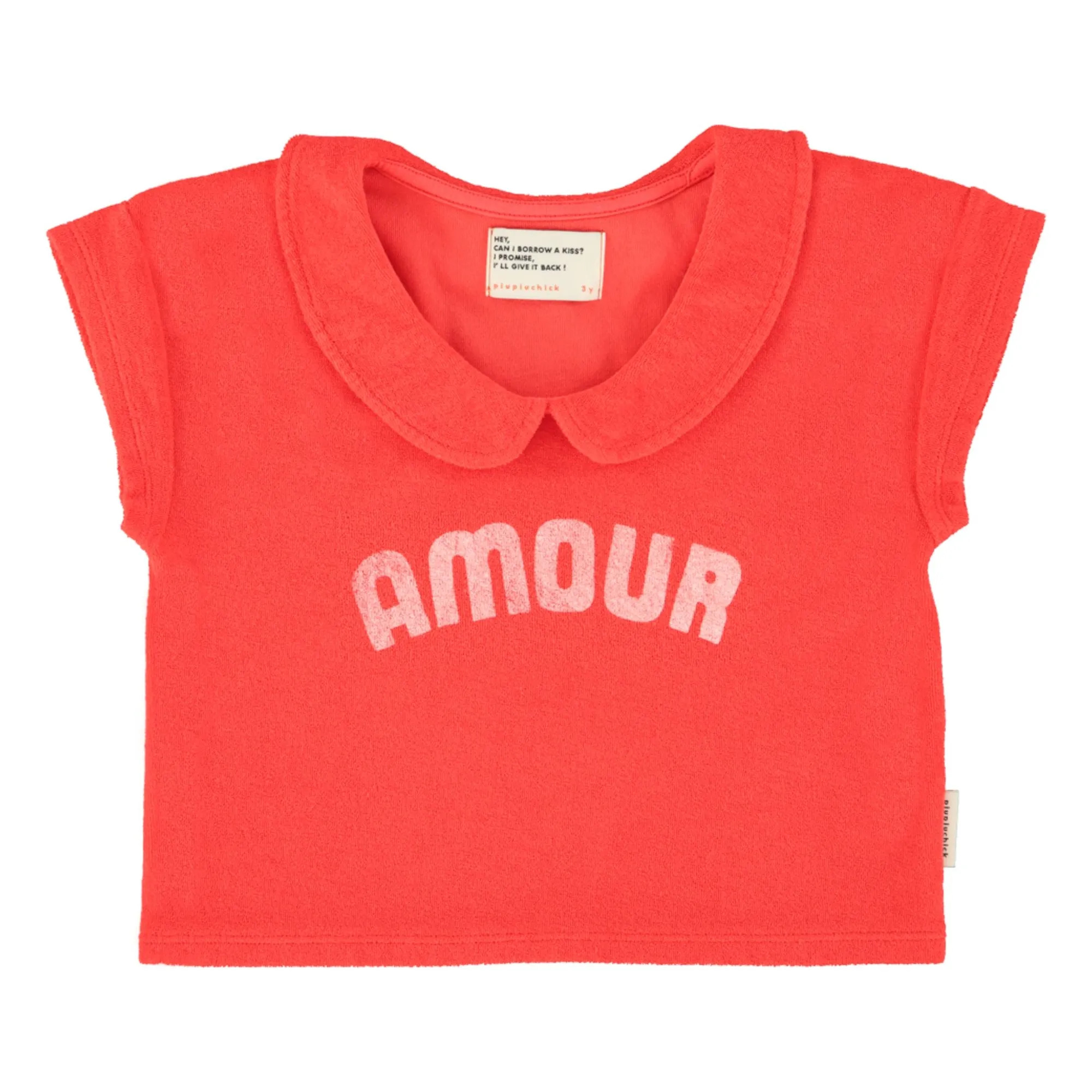 Amour Eponge Organic Cotton T-shirt | Red | Smallable