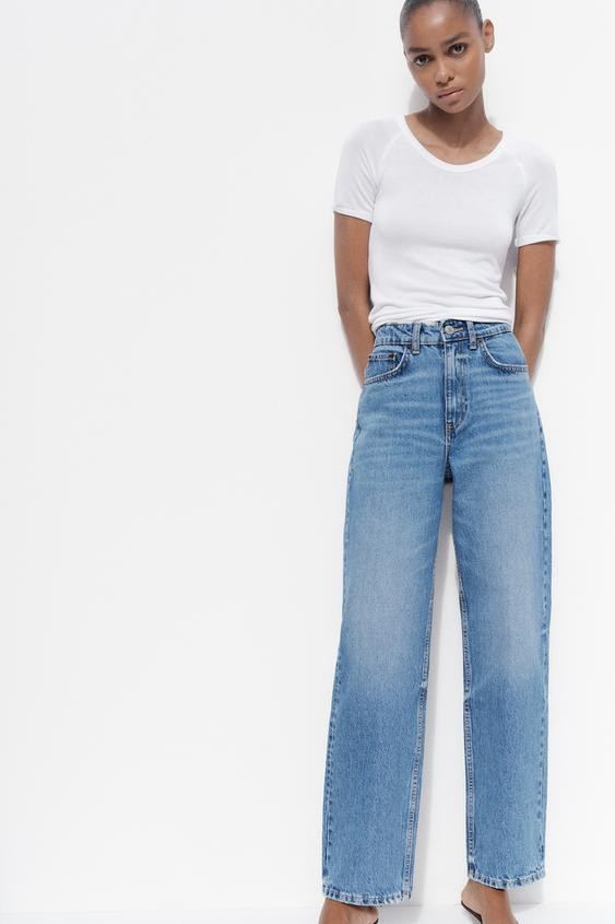 HIGH-WAISTED TRF MOM FIT JEANS | Zara US