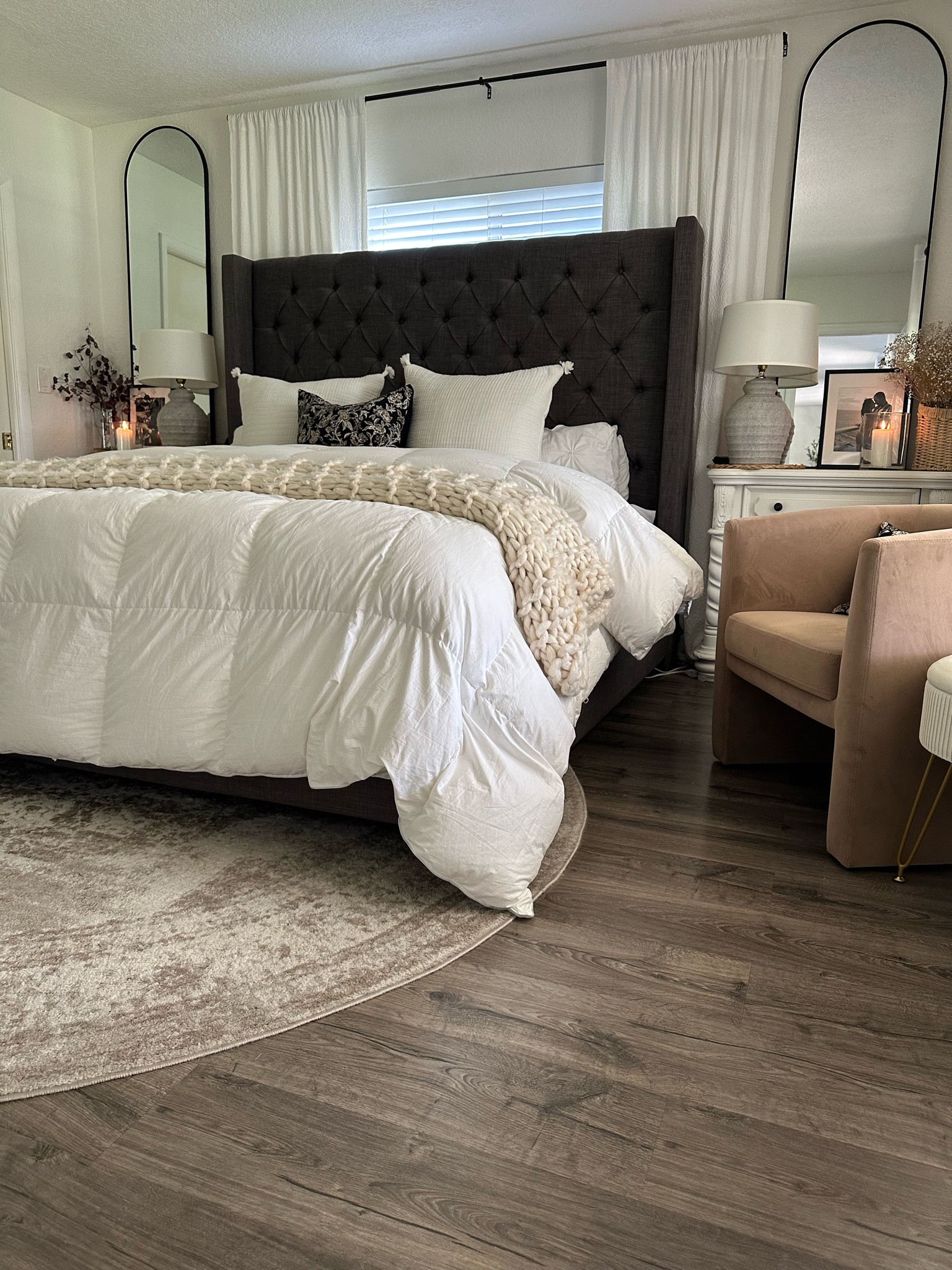 Bedroom 

Bed 
Rug 
Bedding 
Duvet 
Cover 
Blanket 
Cozy home 
Amazon 
Amazon home 
Mirror 
Arched mirror 
Nightstand 
Nightstands 
Photo frame 
Black and white photos 
Bed
Master bedroom 
Round rug 
Bed frame 
Tufted bed 
Target 
Studio McGee 
Barrel chair 
Accent chair
Home inspo
Interior design 
Vintage 
Pottery barn 
Amazon bedding 
McGee and co 
Joss and main 
Sheets 
Pillows
Throw pillow
Furniture 
Valentine’s Day 
Hotel
Luxury 
Comfy 
King bed 
Organic modern 

#LTKhome #LTKfamily #LTKstyletip