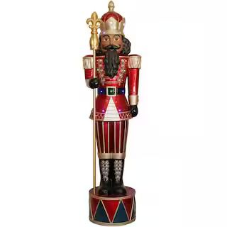 72 in. Christmas Jeweled Nutcracker with Staff and LED Lights | The Home Depot