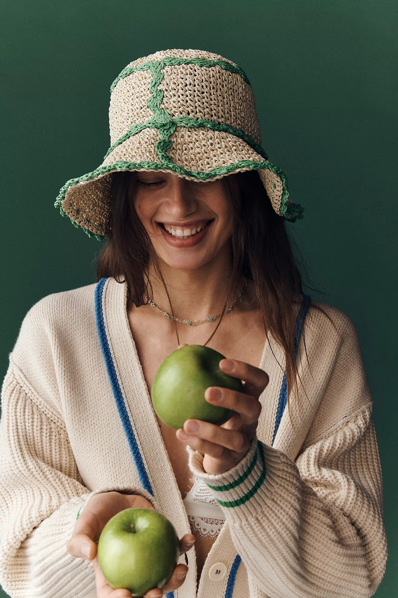 By Anthropologie Straw Piped Bucket Hat | Anthropologie (US)