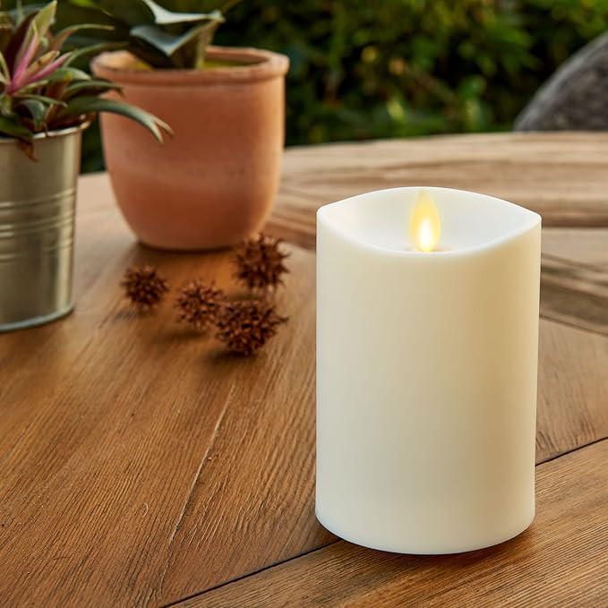 Luminara Realistic Artificial Moving Flame Outdoor Pillar Candle - Moving Flame LED Battery Opera... | Amazon (US)