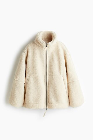 H & M - Loose teddy jacket - Light Beige | H&M (UK, MY, IN, SG, PH, TW, HK)