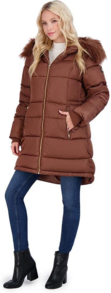 Jessica Simpson Puffer Coat For Women - Quilted Winter Coat w/ Faux Fur Hood | Amazon (US)