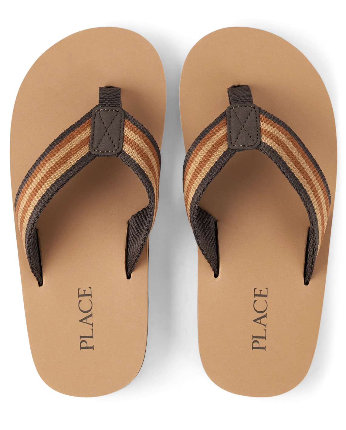 Kids Striped Flip Flops - tan | The Children's Place