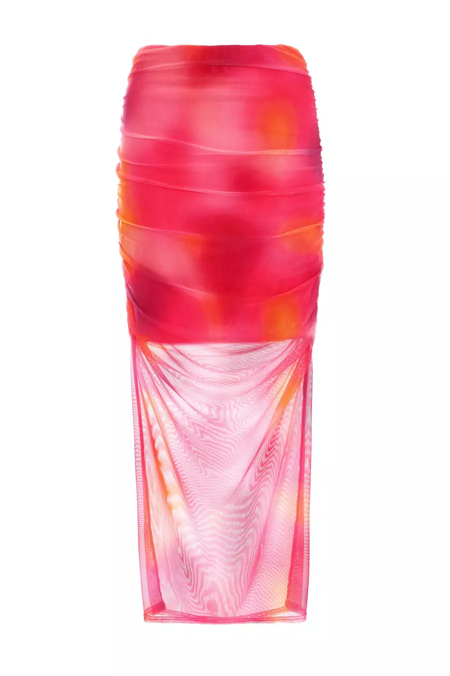 Pink Mesh Ombre Print Midaxi Skirt | Quiz Clothing