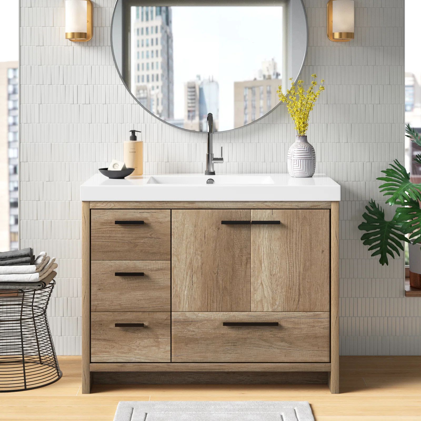 Alphonse 42'' Single Bathroom Vanity with Resin Top | Wayfair North America