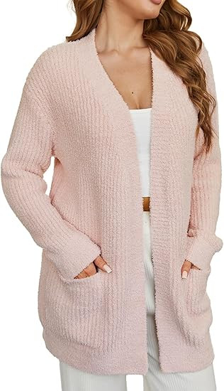 Snuggle Sac Cardigan Sweaters for Women with Pocket Trendy Casual Long Sleeve Tops Open Front Fal... | Amazon (US)