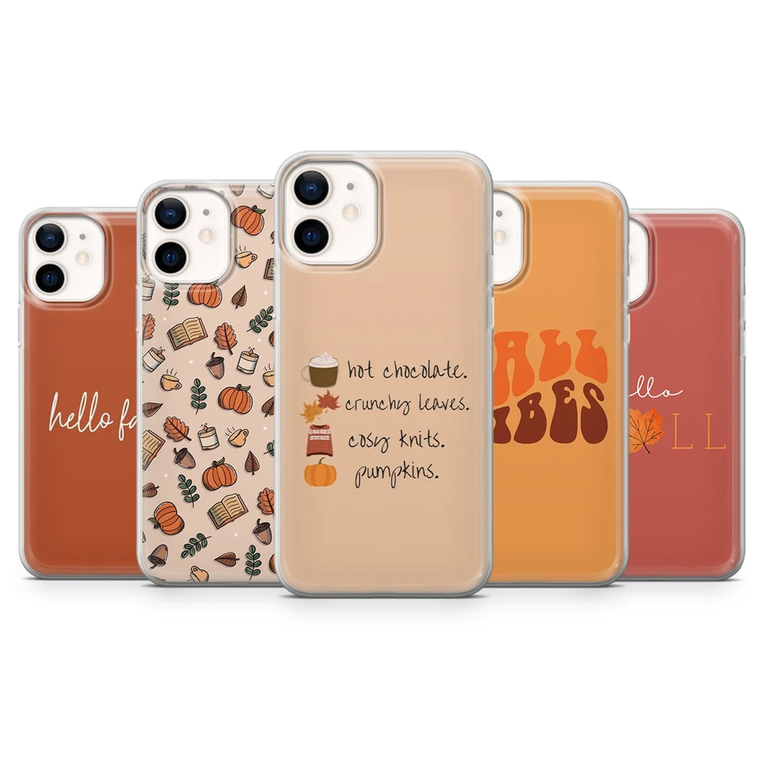 Fall Phone Case, Autumn Phone Cover for iPhone 14, 13, 12, 11 Pro Max, XR, XS, SE, 8, 7, Samsung ... | Etsy (US)