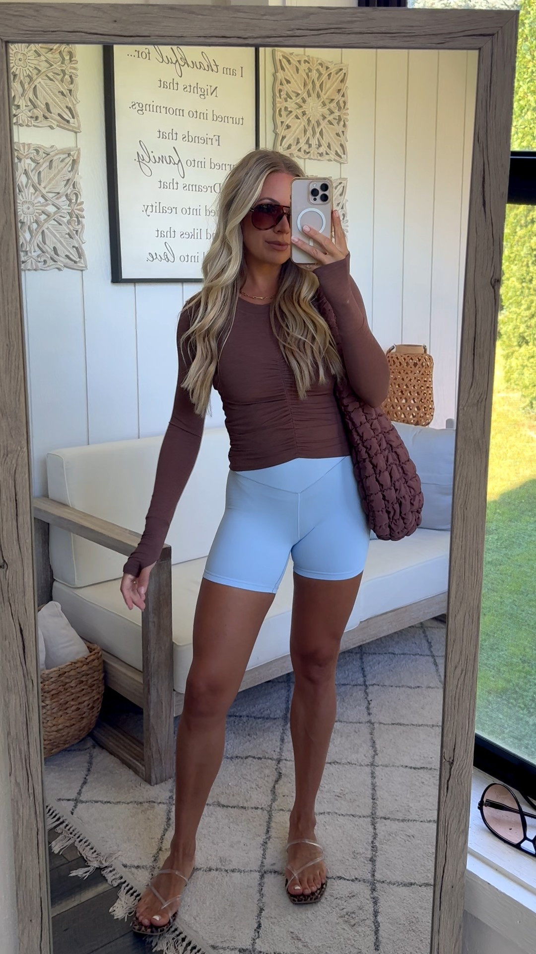 Wearing size small in the free people top and small in the aerie hiker shorts. Bag is the target quilted bag 

#LTKStyleTip #LTKFindsUnder100 #LTKActive
