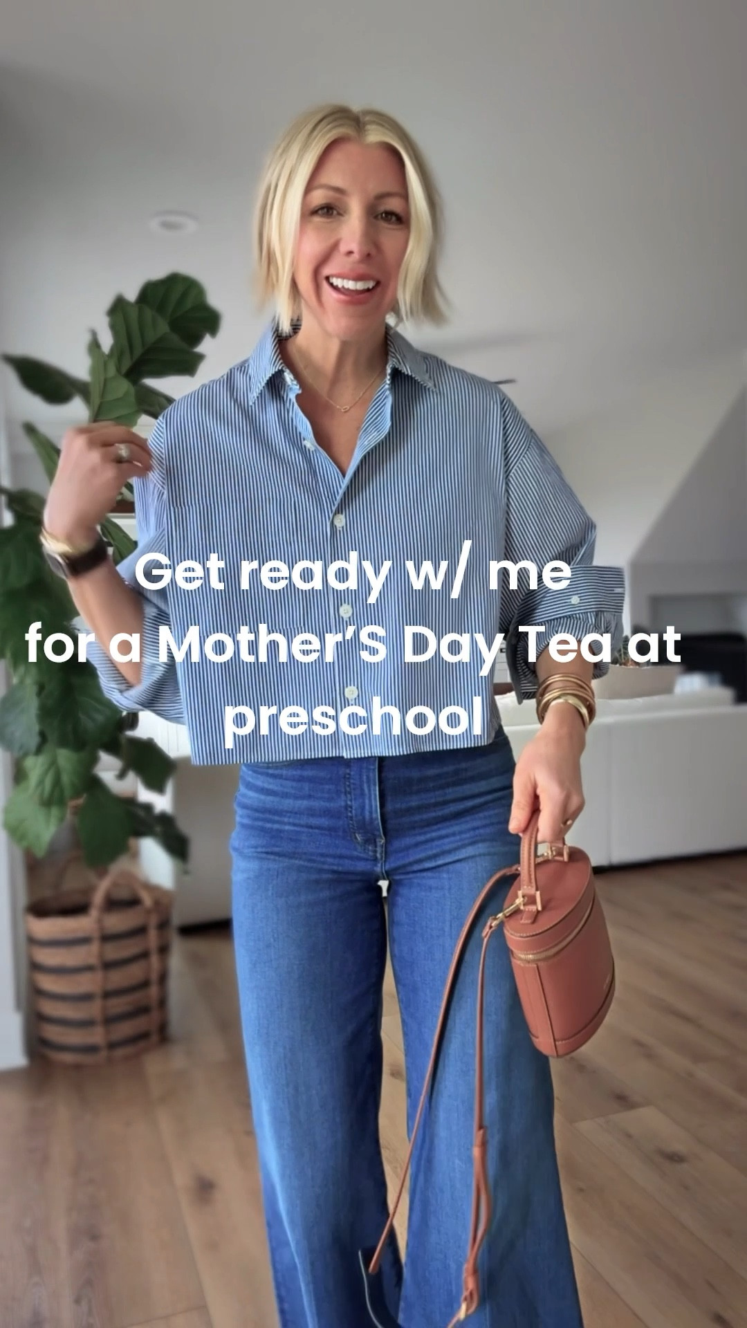 Spring/Summer Striped Cropped Button-Up Shirt: Classic with a twist. The cropped cut makes it feel current & eliminates awkward tucking. 
Style it buttoned, open over a tank, or tied at the waist.
Wearing my tts small 

#LTKStyleTip #LTKxMadewell #LTKOver40