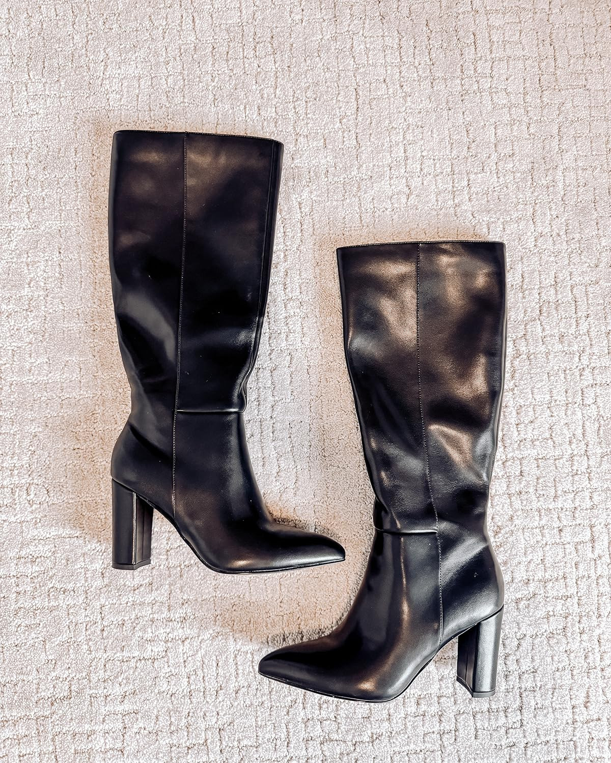 TopWalks Knee High Boots Women Classic Chunky Heel Pointed Toe Tall Boots For Women High Heel Side Zipper Boots | Amazon (US)