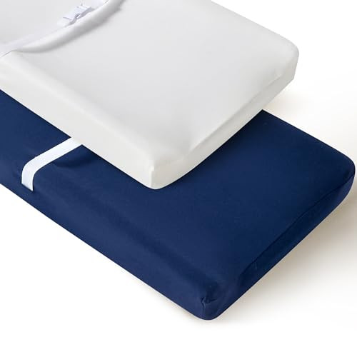QUENESS 2 Pack Baby Changing Pad Cover, Stretchy Cotton Comfort Diaper Changing Table Covers for Baby Girls and Boys, Ultra Soft Breathable Changing Pad Sheets, Fit 32"/34" x 16" Pad | Amazon (US)