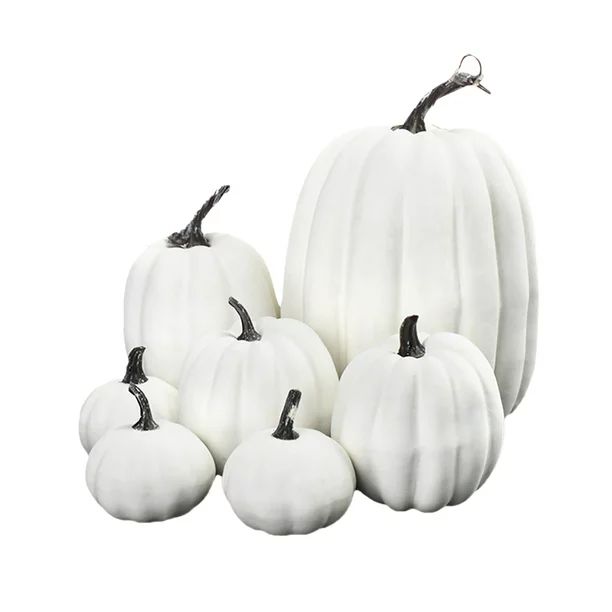 ACTOPS New Pattern 7 Pieces Faux Pumpkins White Halloween Fall Decoration Garden Lawn,Pendant - W... | Walmart (US)