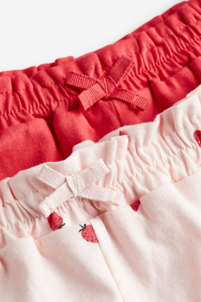 2-pack Jersey Shorts - Regular waist - Short - Light pink/strawberries - Kids | H&M US | H&M (US + CA)