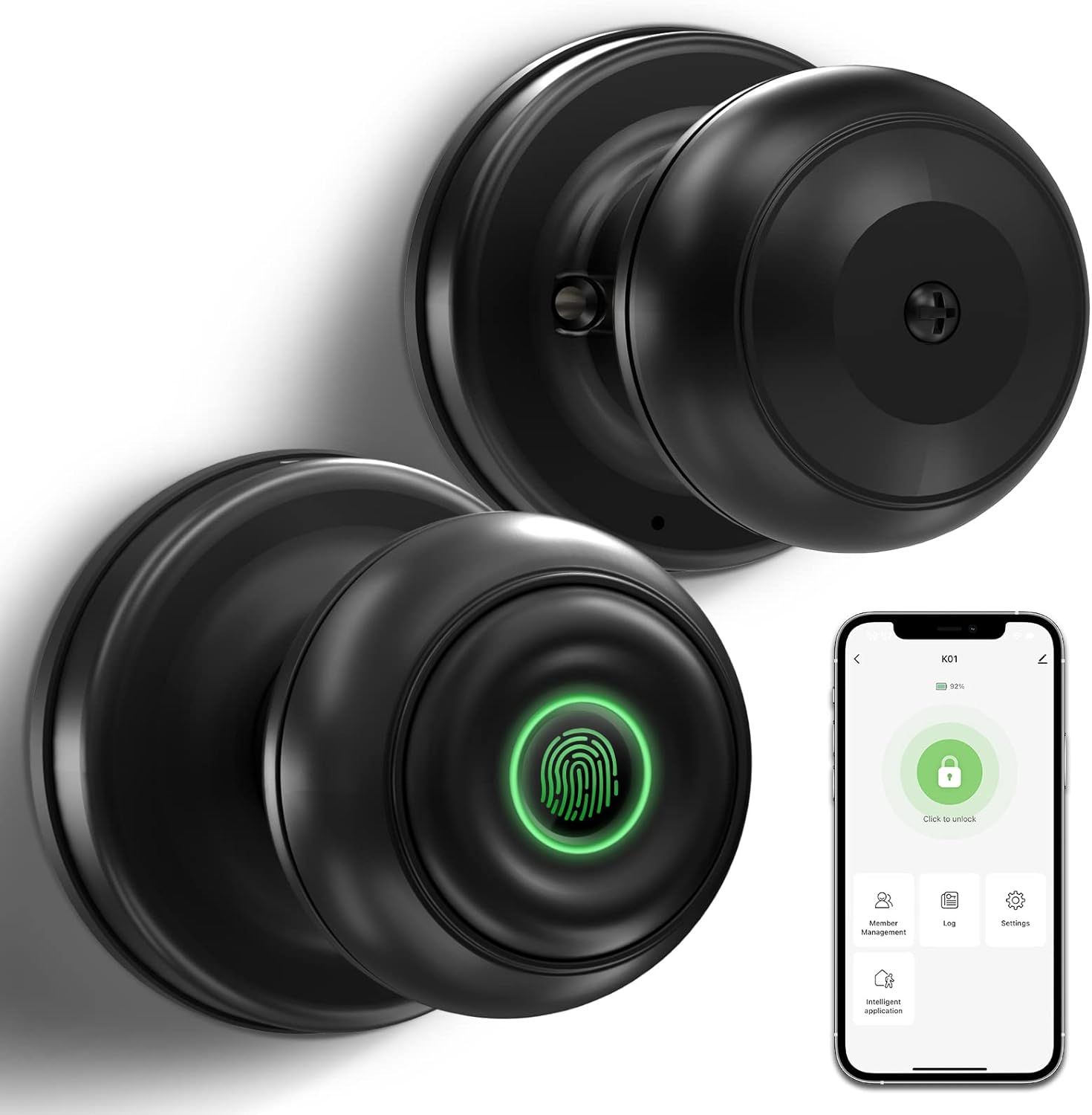 GeekTale Smart Door knob, Fingerprint Smart Lock Biometric Door knob with App Control, Great for ... | Amazon (US)