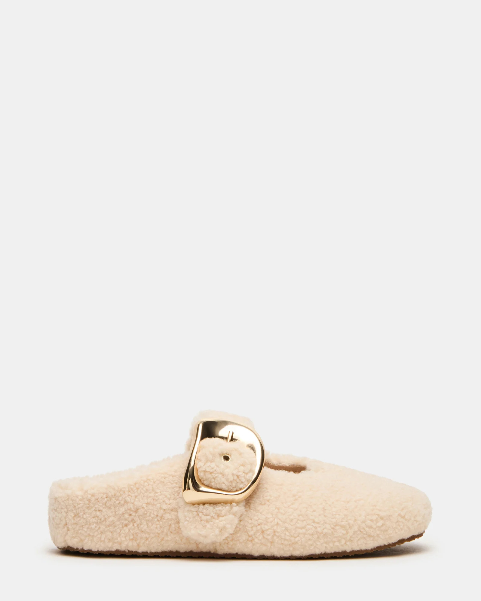 CLOUDY Natural Slip-On Mule Mary Jane Faux Fur Women's Flat | Steve Madden (US)