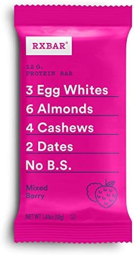 RXBAR, Mixed Berry, Protein Bar, High Protein Snack, Gluten Free, 1.83 Oz Bar, (24 Total Bars) | Amazon (US)