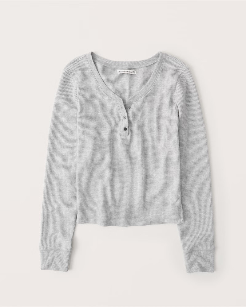 Long-Sleeve Lounge Waffle Henley | Abercrombie & Fitch (US)