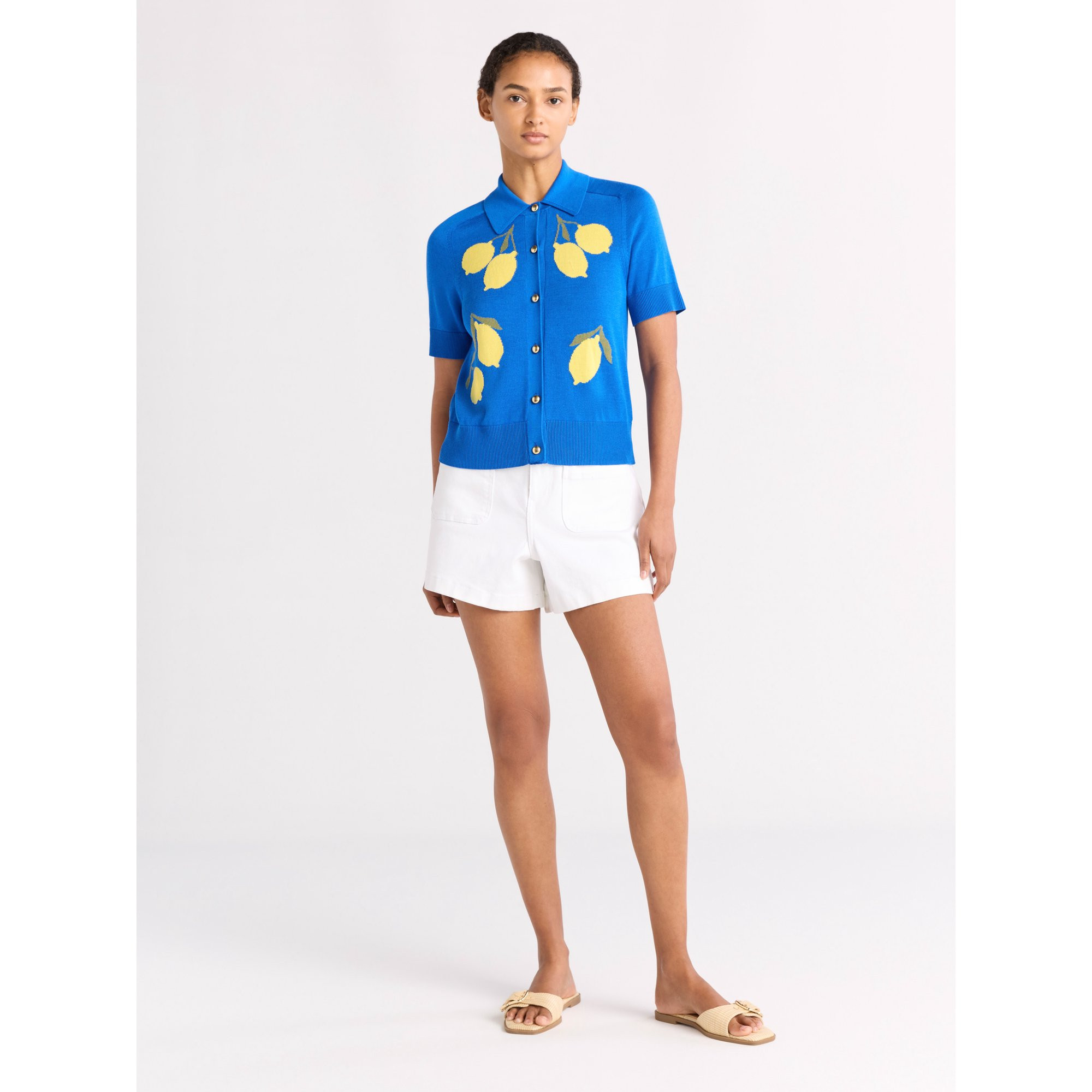 Free Assembly Women's Collared Cardigan Sweater with Short Sleeves, Lightweight, Sizes XS-XXL | Walmart (US)