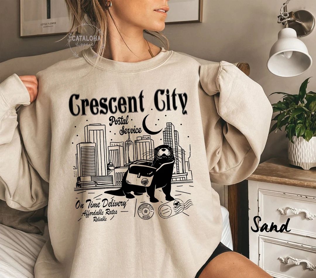 Crescent City Postal Service sweatshirt, House of Earth and Blood, Crescent city otter, Sarah J M... | Etsy (US)