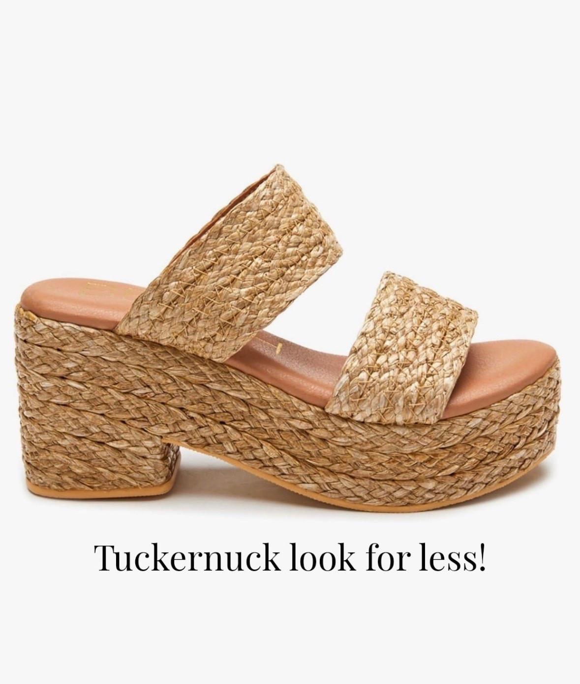 Tuckernuck look for less! Raffia sandals, block heel sandals, summer trend, summer I turned pretty, summer shoe trend, Amazon sandals. 

#LTKTravel #LTKOver40 #LTKSeasonal