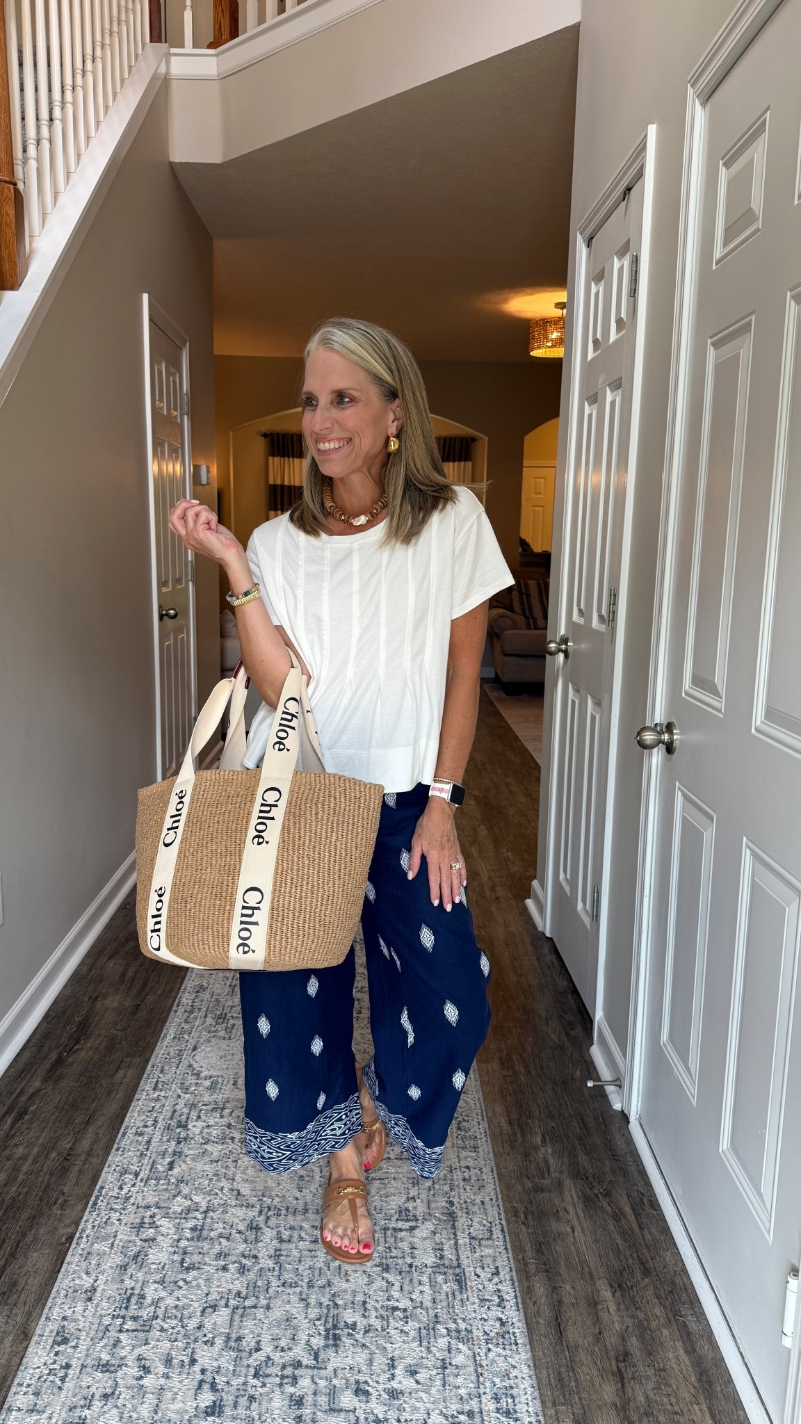 Cute linen pants and dressy tee. Wearing XS in both 

#LTKOver40 #LTKdayinmylife