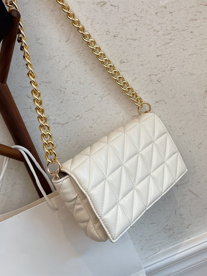 Quilted Flap Chain Square Bag | SHEIN USA | SHEIN