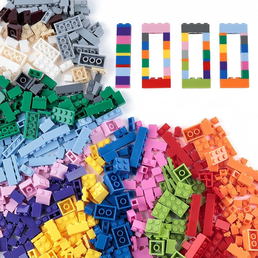 1000 PCS Building Blocks Set, Multicolor Construction Bulk Bricks, Creative Learning Toys for Kid... | Amazon (US)