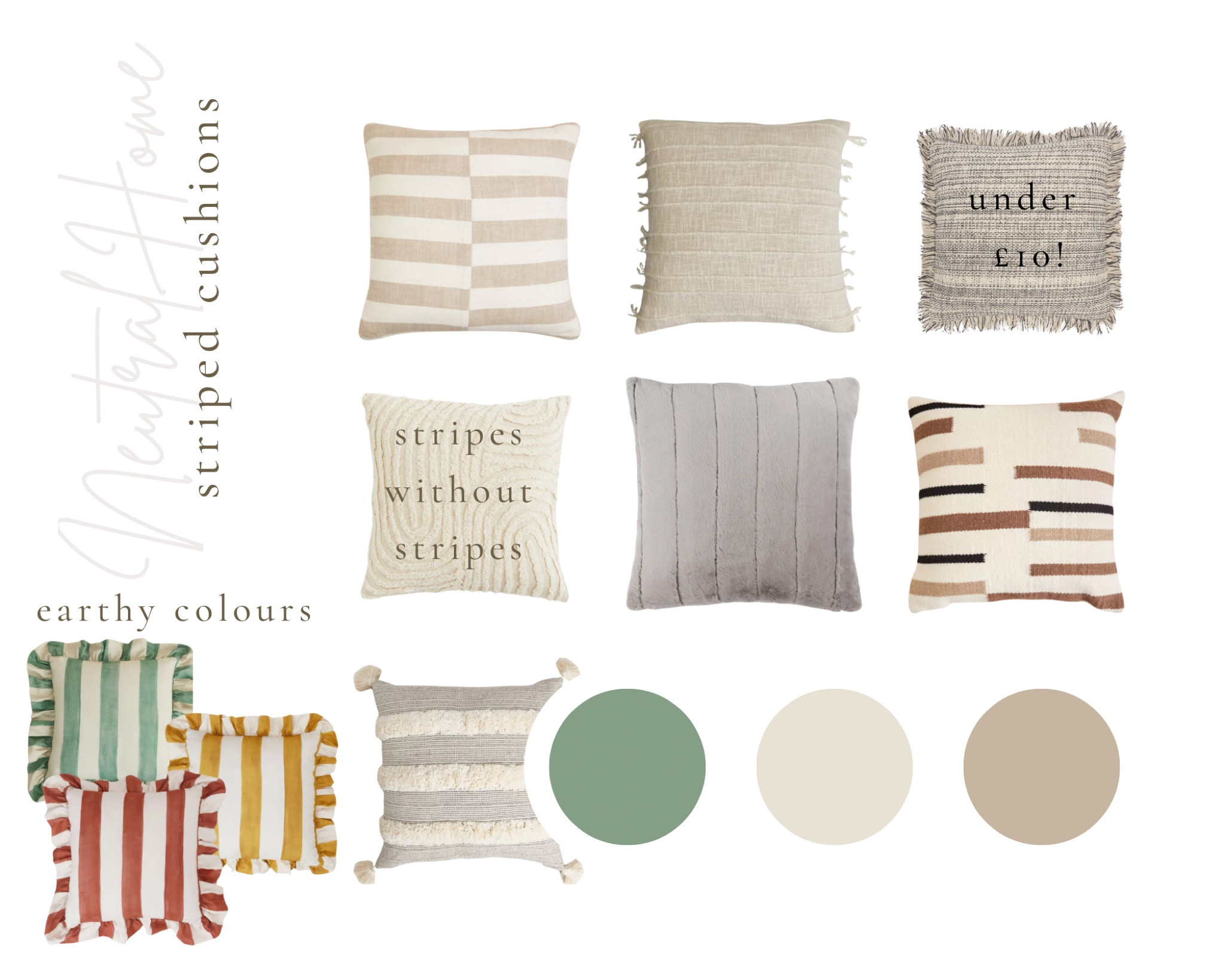 Striped cushions are huge right now, and these hot neutral picks will fit right in with your earthy Interior aesthetic. 

#LTKhome #LTKfindsunder50 #LTKU