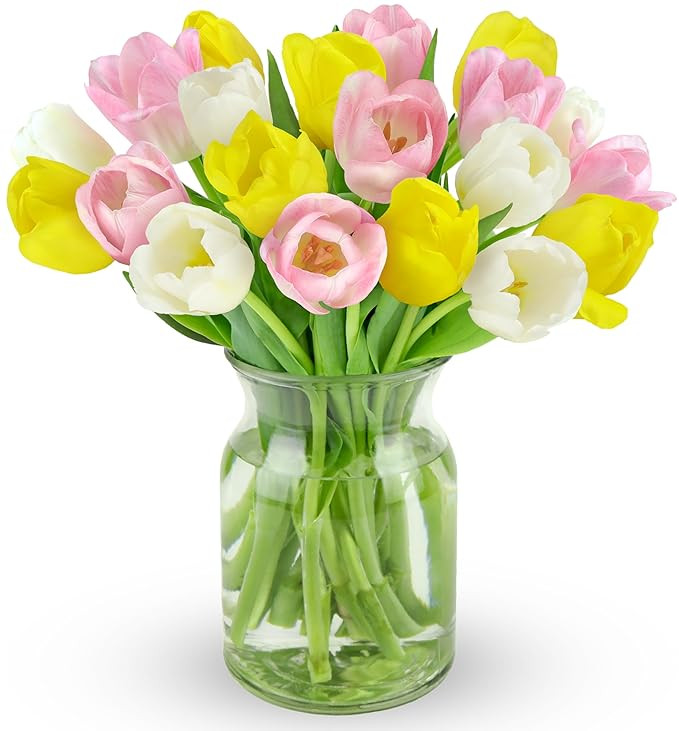 Benchmark Bouquets - Spring Tulips - Yellow, Pink and White Tulips - Easter Flowers for Delivery ... | Amazon (US)