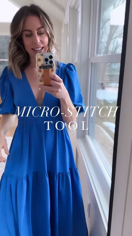 This micro stitch tool is so great for making minor tweaks to the fit of clothes. Here I put one stitch in the top to close the chest gap and cover my bra. Would also be great to shorten pants or dresses! 👗 💞

Wearing a size small in the dress but it’s a little big! (No XS available)

#LTKStyleTip #LTKOver40 #LTKFindsUnder50