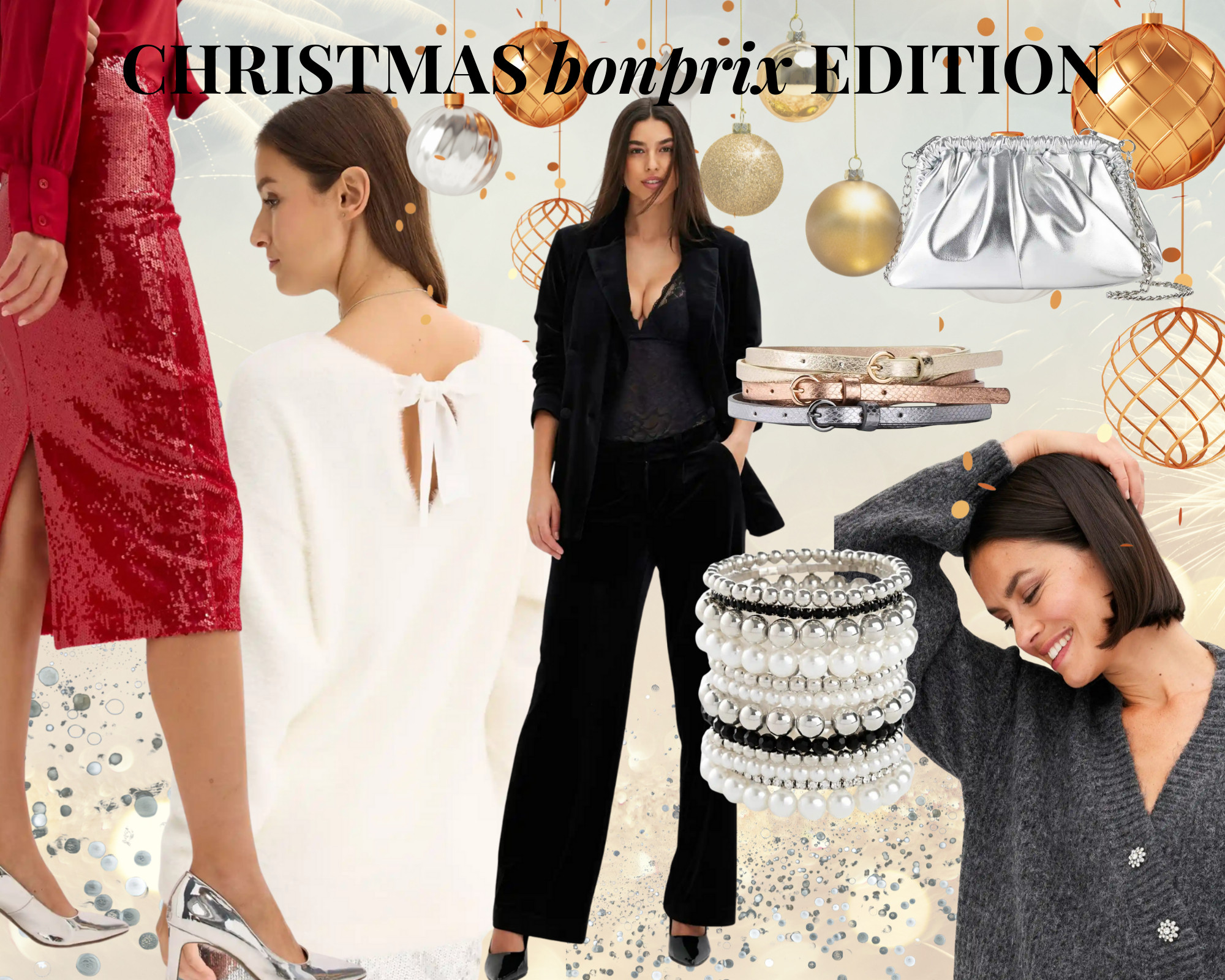 👉 Qual è il tuo look preferito?  

Ecco la mia mini capsule collection pensata per feste, cene ed eventi di dicembre creata con  @bonprix:  
1️⃣ Velluto total look + dettagli argento → cena elegante, party formale.  
2️⃣ Pantaloni in velluto + pullover bianco → evento di giorno, raffinato e versatile.  
3️⃣ Gonna paillettes + pullover bianco con fiocco → cena aziendale, romantica e brillante.  
4️⃣ Velluto + pullover incrociato con bottoni gioiello → serata tra amici, chic & comfy.  
5️⃣ Blazer in velluto + gonna paillettes → party glamour e scintillante.  

💡 Tutti i pezzi si mixano tra loro: la forza della capsule è la versatilità. 

#bonprix 

 #LTKitalia #LTKeurope #LTKfestive