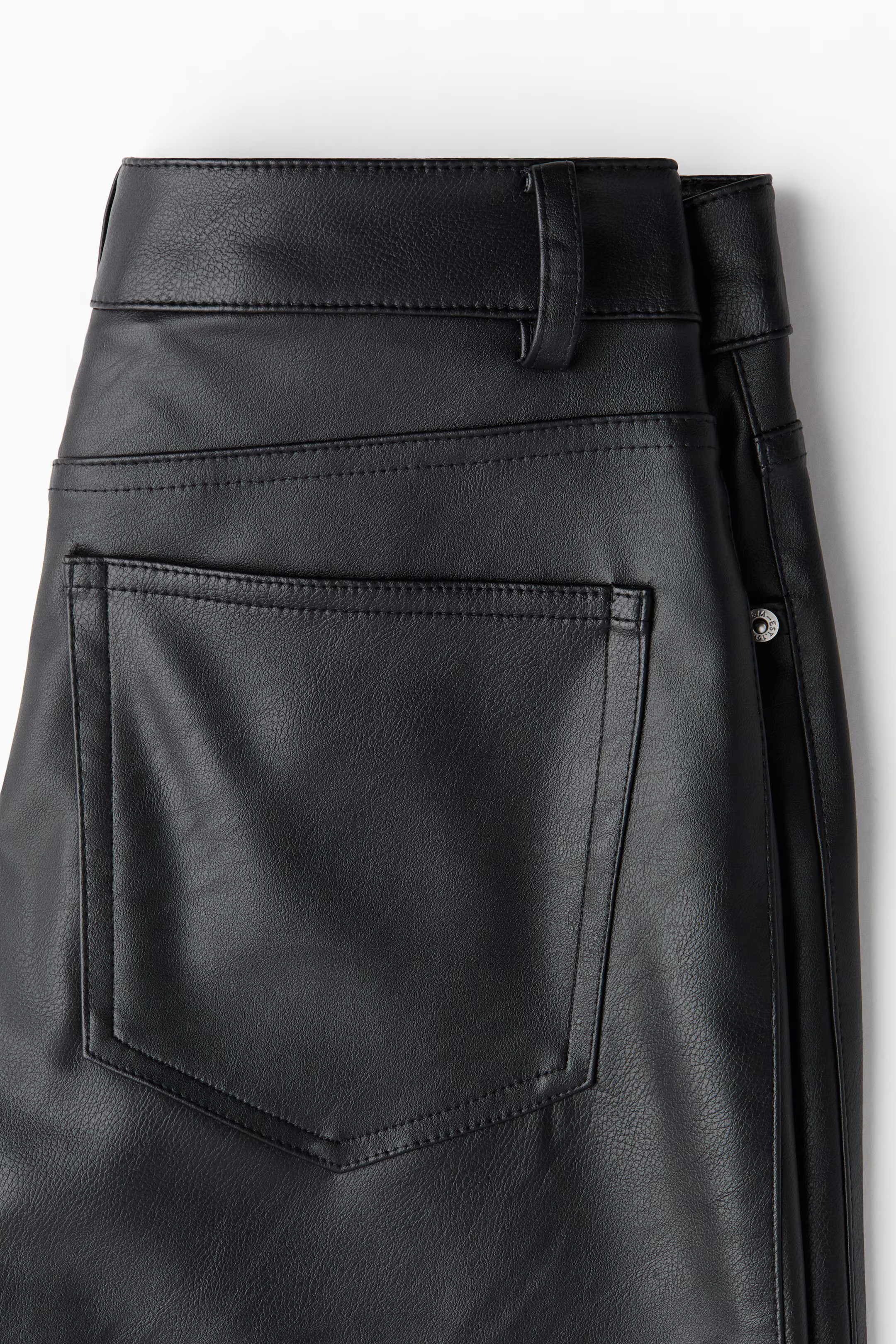 Straight coated trousers - Black - Ladies | H&M GB | H&M (UK, MY, IN, SG, PH, TW, HK)