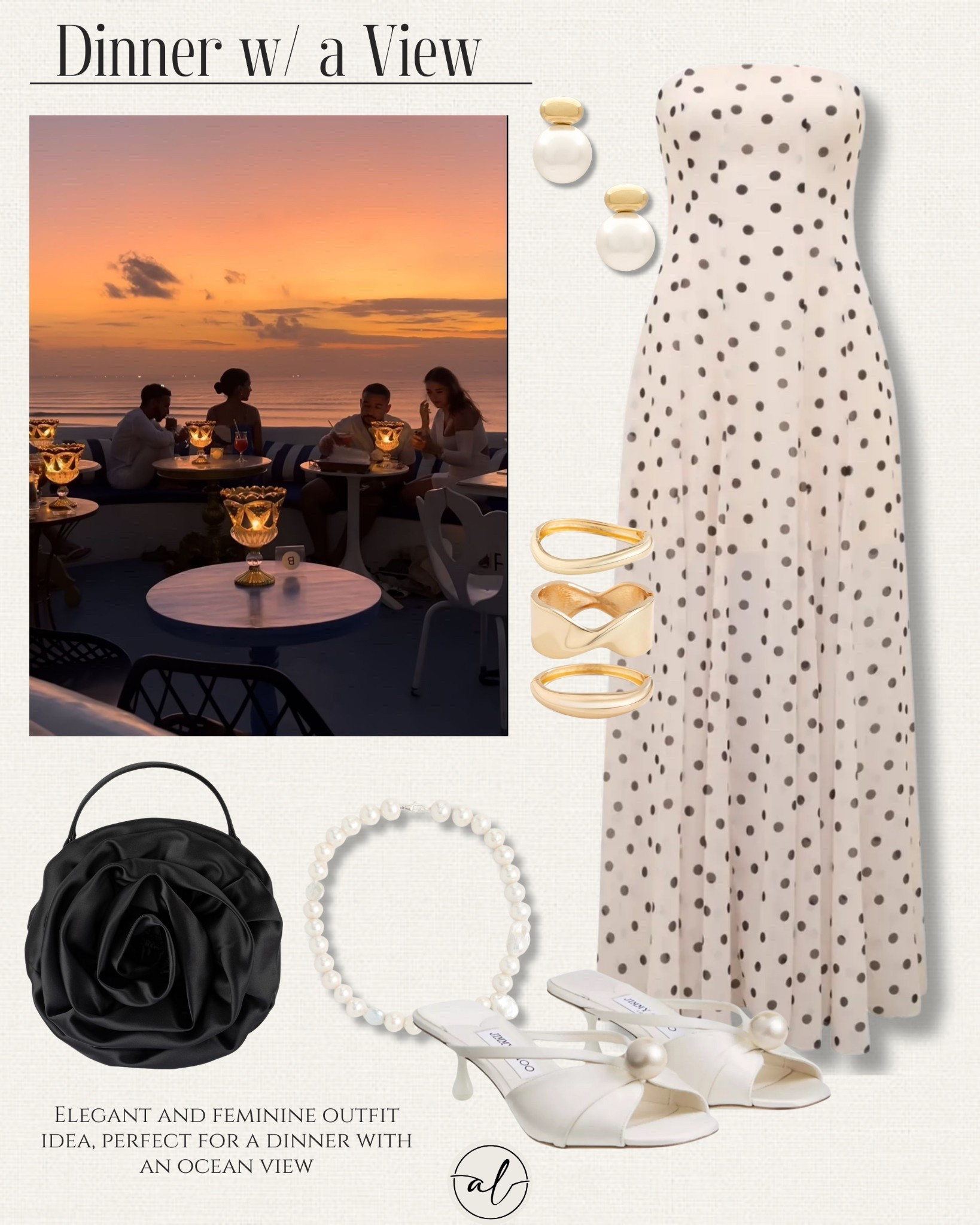 What to wear for a dinner with an ocean view, elegant and feminine polka dots dress with gorgeous accessories, perfect for a tropical vacation 💛


#LTKValentine #LTKootd #LTKU