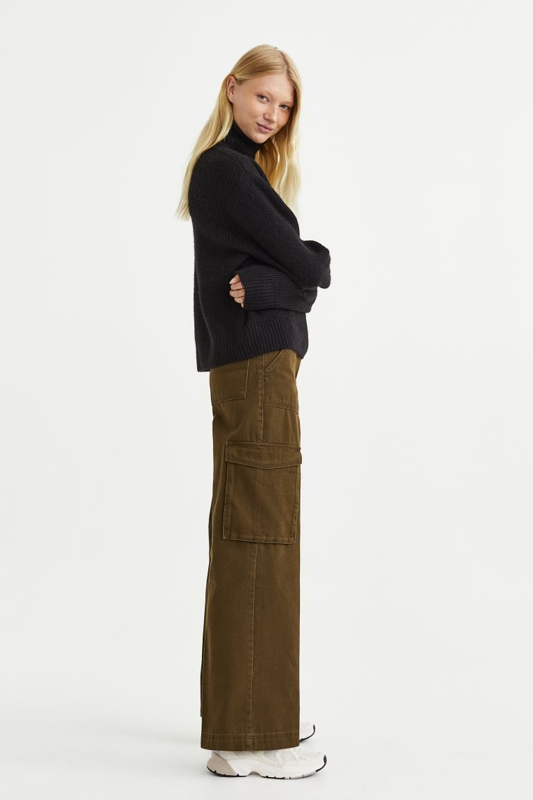 Cargo Pants - Dark khaki green - Ladies | H&M US | H&M (US)