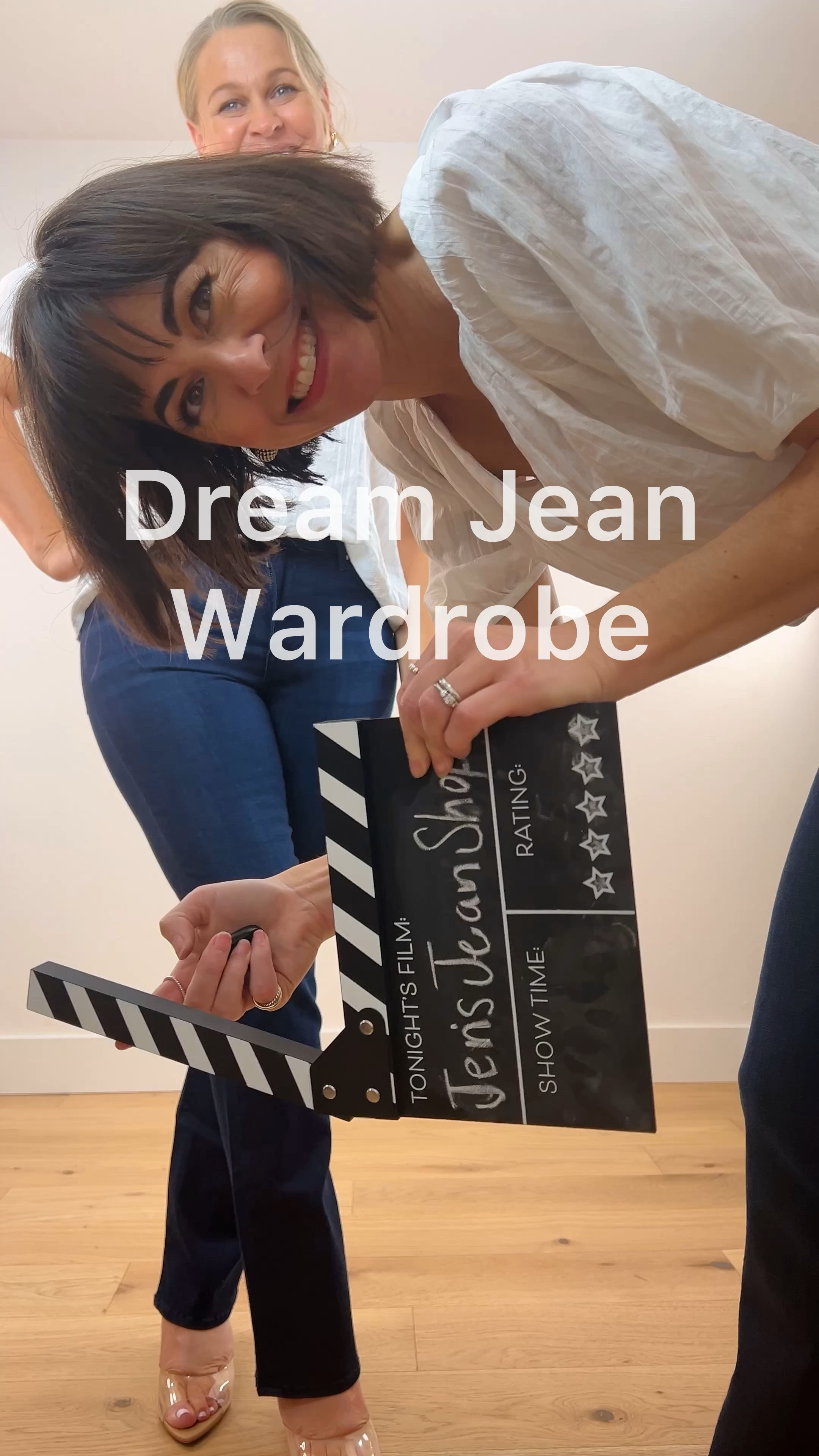 DREAM JEAN WARDROBE 
1. Wide Leg Katie (with block heels)
2. Bootcut Lily (with dainty heels)
3. Straight Leg Cher (with flats)
4. Skirt Maxine (with whatever you want)
5. Modern Skinny Gwen (with flats or low boots) 
6. Wide Straight Cali (with socks and sneakers or low boots)
All run TTS but if you are between sizes size down. 
