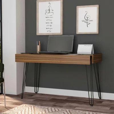 1-Drawer Rectangle Writing Desk With Hairpin Legs | Wayfair North America
