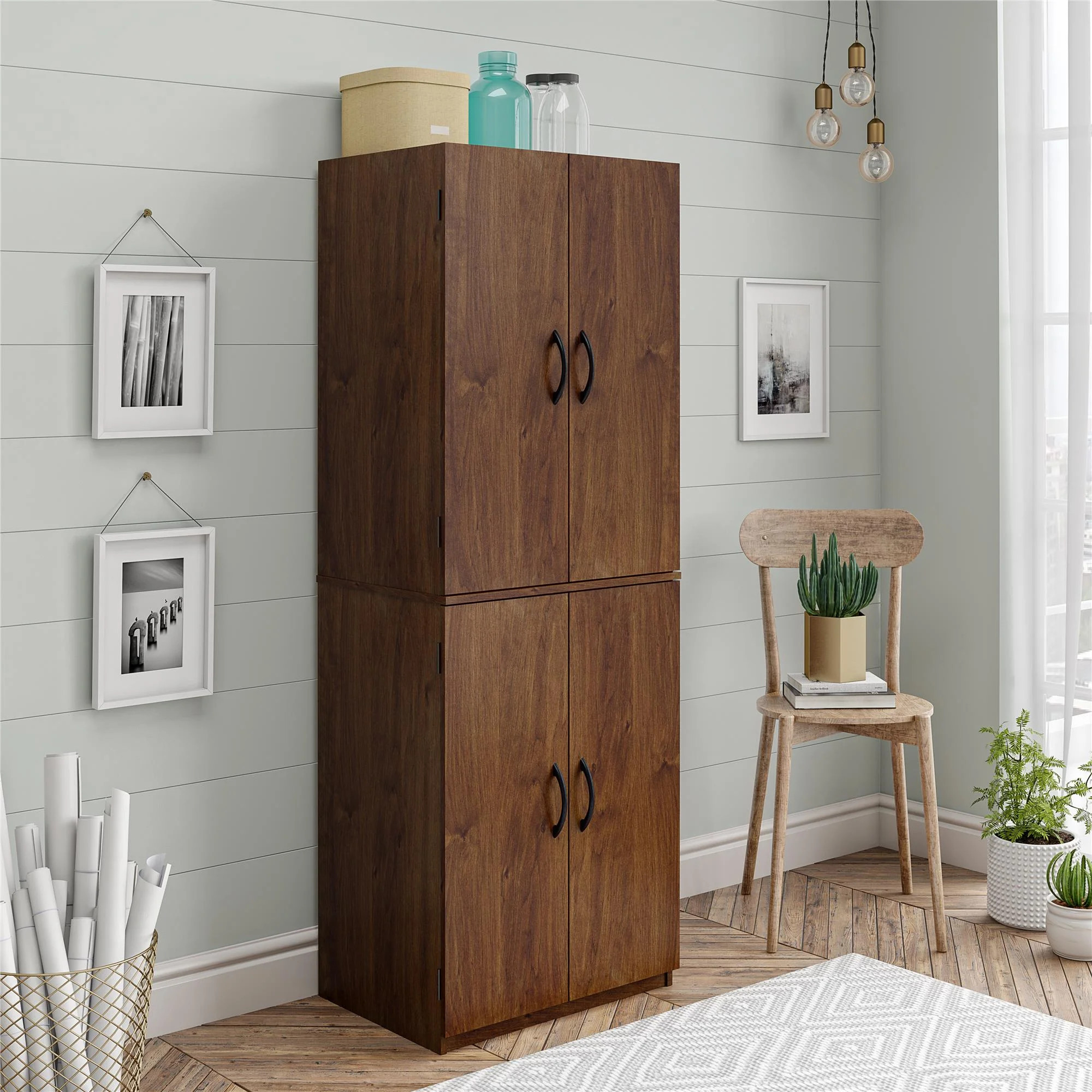 Mainstays 4-Door 5' Storage Cabinet, Espresso | Walmart (US)